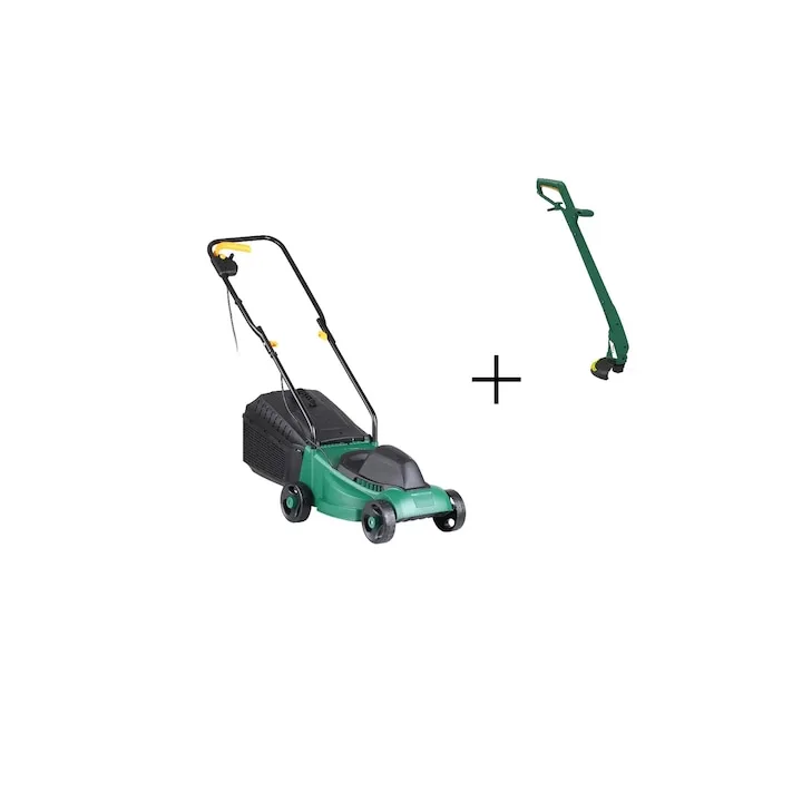 Review OMC Set masina de tuns gazon 1000w cu trimmer 250w — Caracteristici